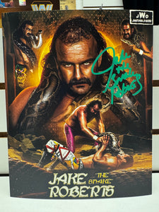 Jake The Snake Roberts Autographed 8x10 w Toploader